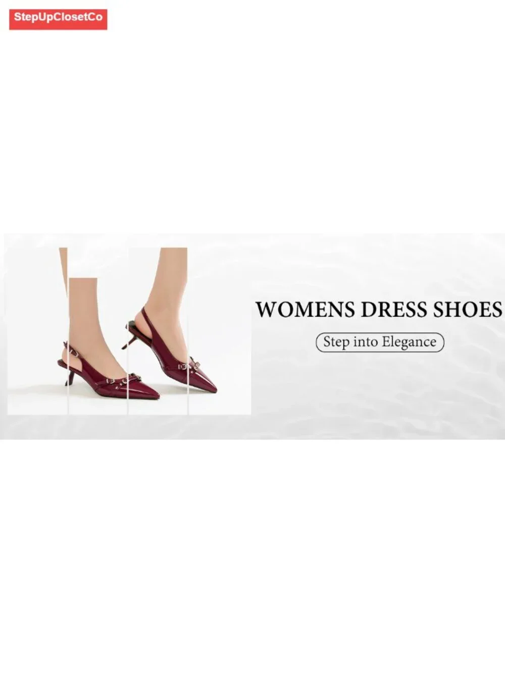 Kitten Heels Women Pointed Toe Pumps Patent Leather Slingback Low Heel Dress